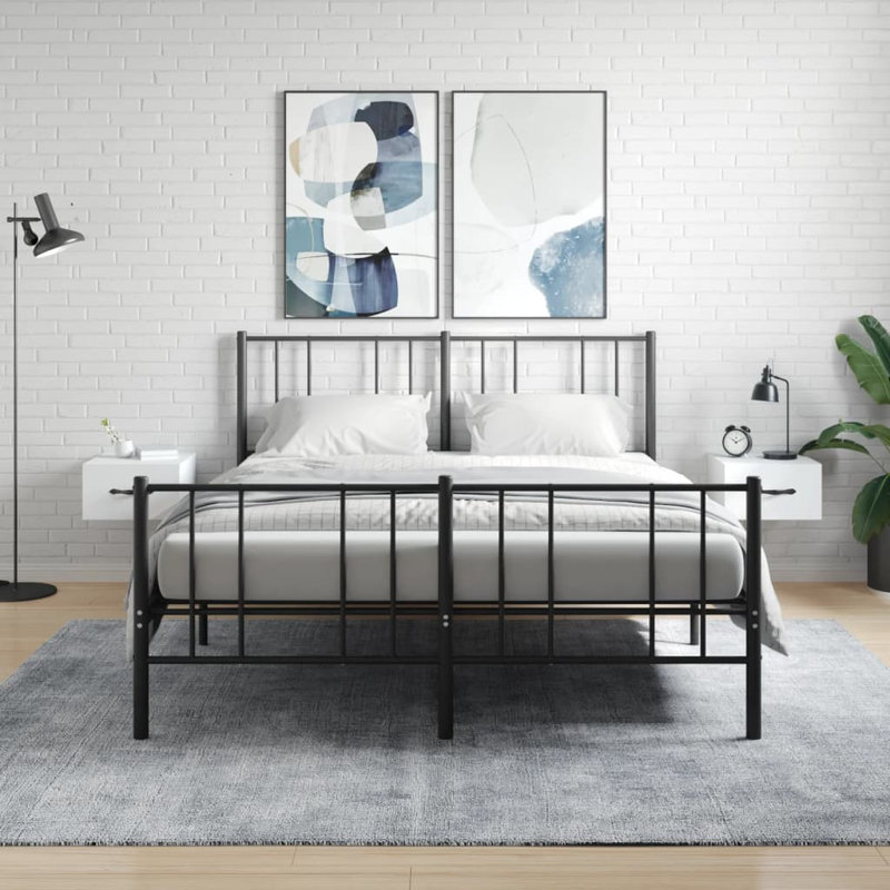 Ensemble de 2 tables de chevet murales, Blanc