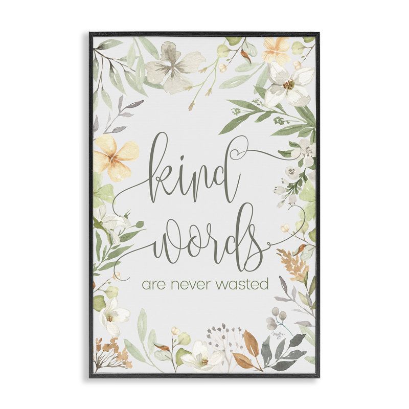 Kind Kind Never W gaste, art de la giclée par Mollie B., Giclée encadrée noir minuit, H 24 po x l 16 po