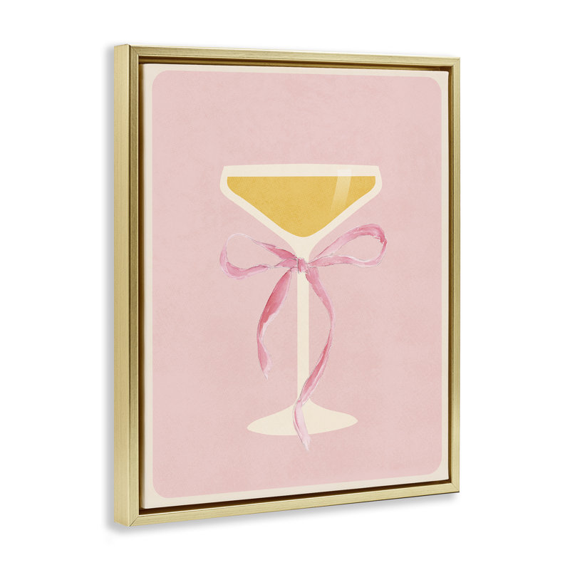 Cadre flottant en verre Champagne Party, design par Lucille Price, H 31 po x l 25 po, Cadre flottant métallique doré
