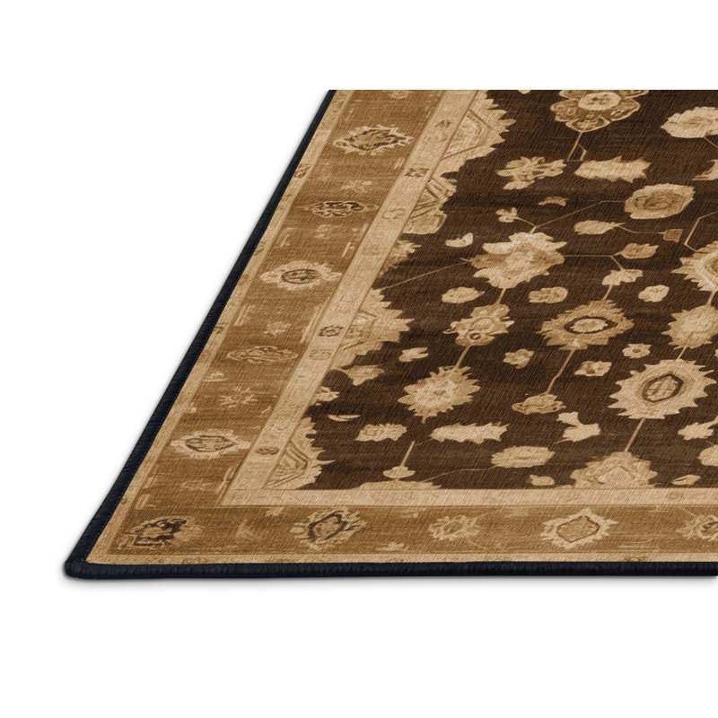 Tapis brun lavable à la machine, Rectangulaire 2 pi x 3 pi