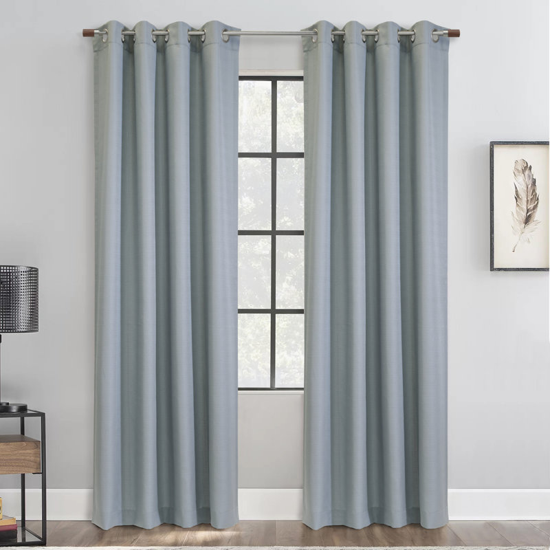 Jamie Light Filtering Grommet Curtain Panel 52 x 84 in Blue, 52" W x 84" L