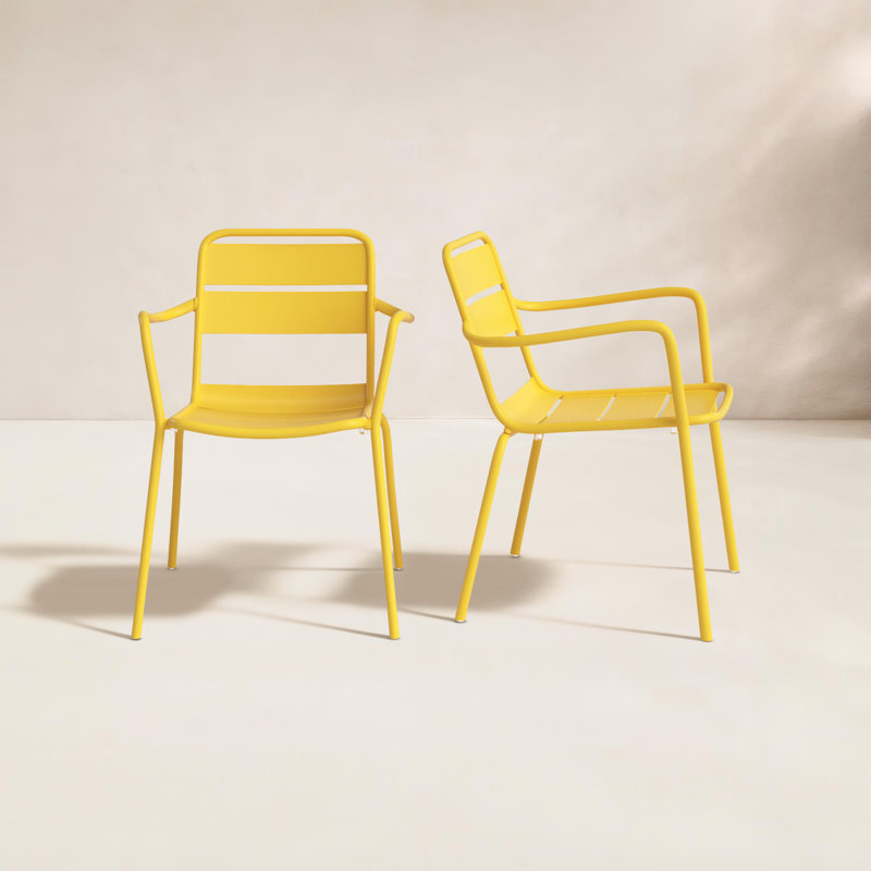 Kapri Armchair - Powder-Coated Aluminum Frame, 2, Saffron