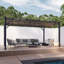 Pergola en aluminium avec finition thermolaqué grise et toile réglable Florence-39493270-39493083