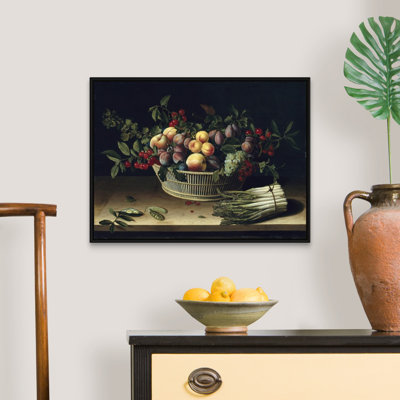 " Still Life With A Basket Of Fruit And A Bunch Of Asparagus, 1630 " by Louise Moillon