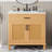 Rattan Bathroom Vanity with Ceramic Sink-581238499