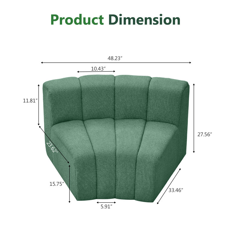 Canapé modulaire incurvé moderne, Green