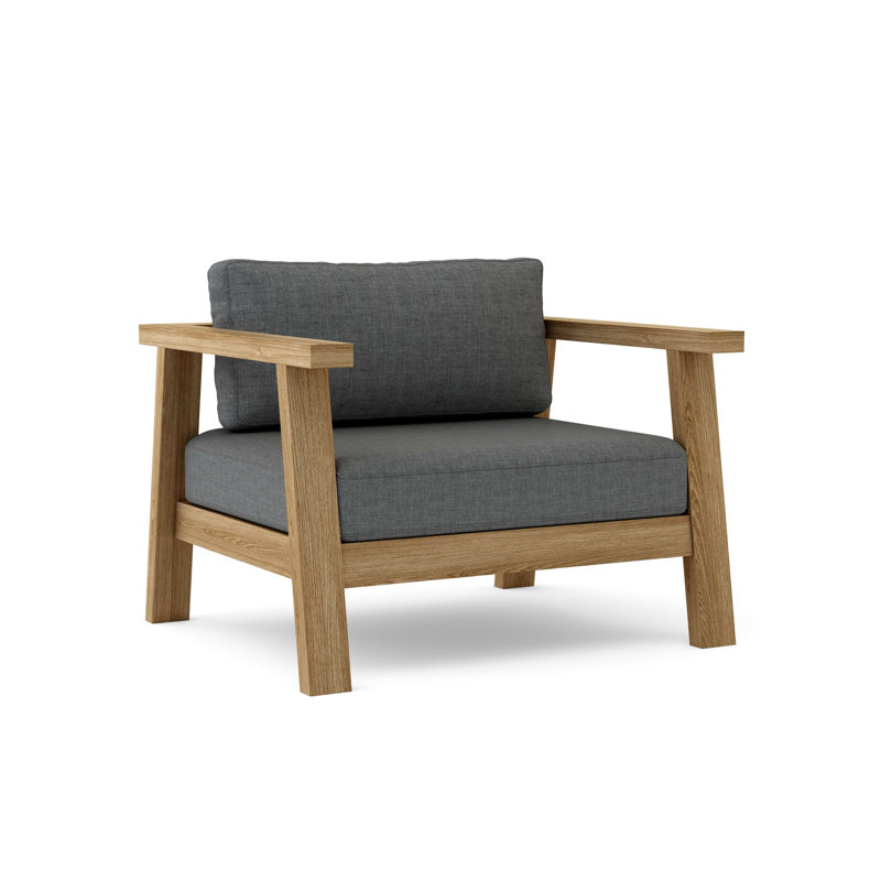 Chaise longue d'extérieur en teck Palermo, Gris anthracite moulé
