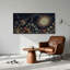 Art mural sur toile, feuilles de ginkgo stylisées en bronze et vert