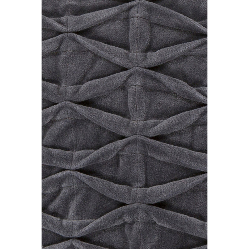 Velvet Removable Cover Pillow Throw Authentic Handmade Square Polyester Fill Gray Non-Reversible Geometric With Gray Cotton Backing