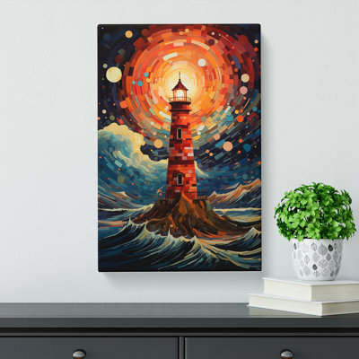 Lighthouse Orphism Art - Wrapped Canvas