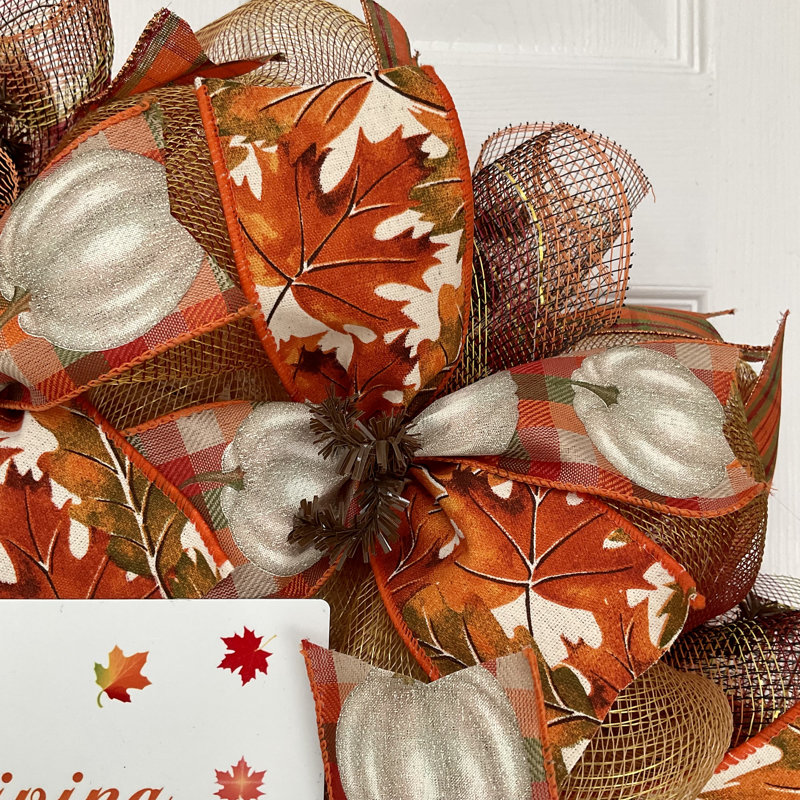 Couronne de bienvenue d'automne avec personnalisation disponible, Oui
