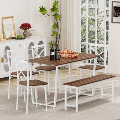 Ensemble de table de salle à manger 6 pièces 6 pièces pour la cuisine, le coin-repas et le salon