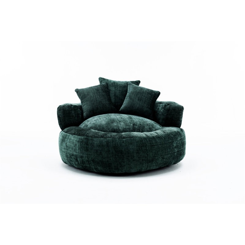Foam Bean Bag Chairs For Adults/Teens With Filling, Green Chenille