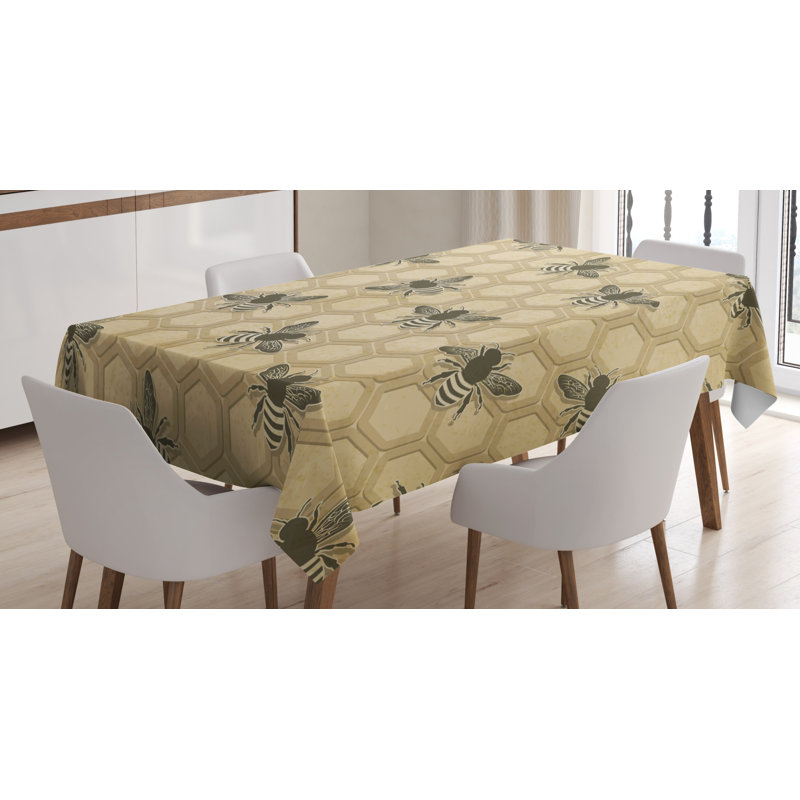 Bee Dining Room Kitchen Tablecloth, 84" L x 60" W