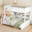 Lit simple superposé au-dessus de grand lit simple avec armoires de rangement et ports USB-1559598314