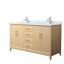 Janna 60" Freestanding Double Bathroom Vanity with Marble Top-855712564