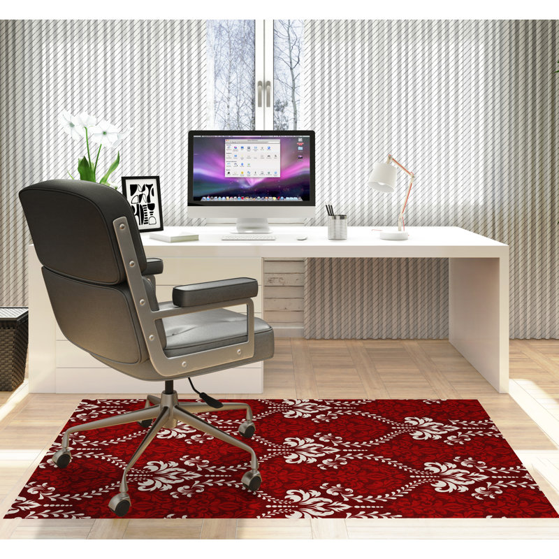 Tapis de chaise rectangulaire Novelle, L 48 po x L 72 po, Rouge