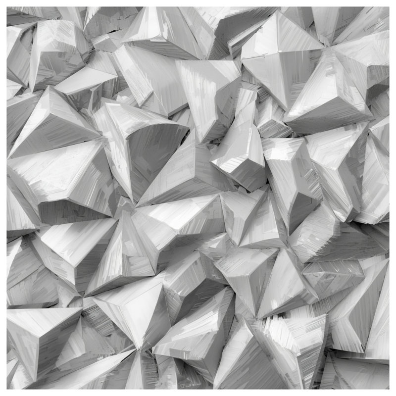 Tapisserie murale facettée à texture géométrique - Décoration murale texturée, H 68 po x l 80 po avec 4 œillets