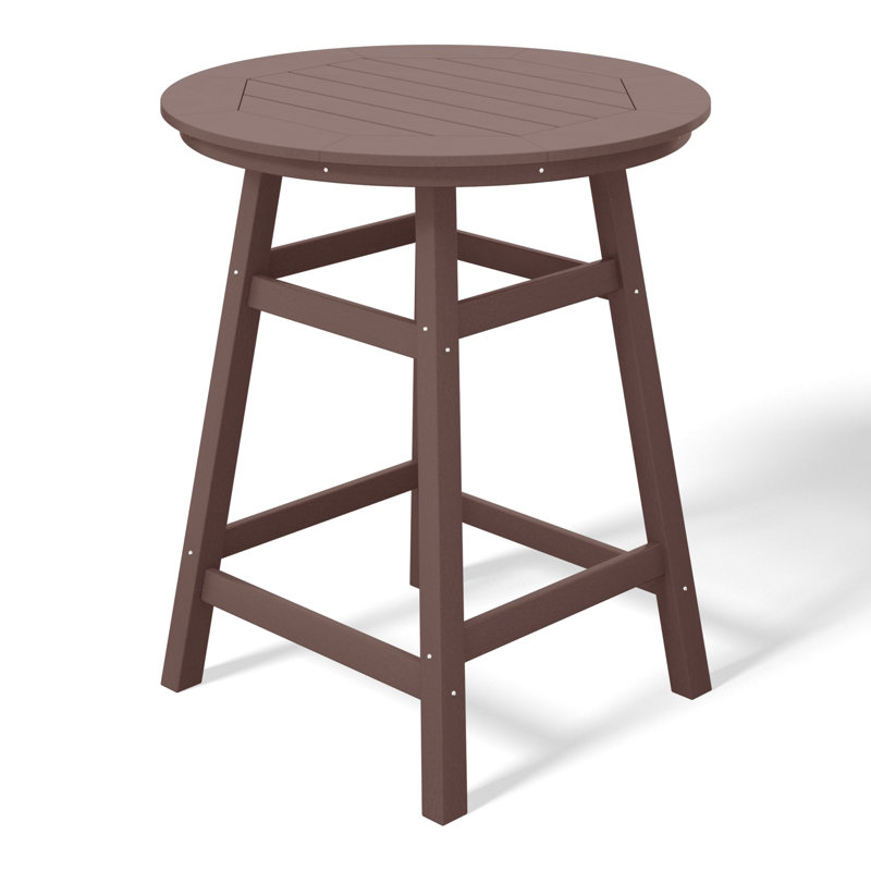 Laguna Round Outdoor Bar Table , 34.9'' in. W 34.9'' in. D, Brown