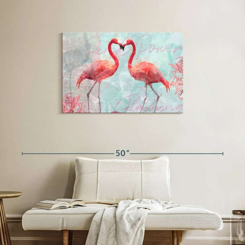 Flamingo Power, 24" H x 36" W