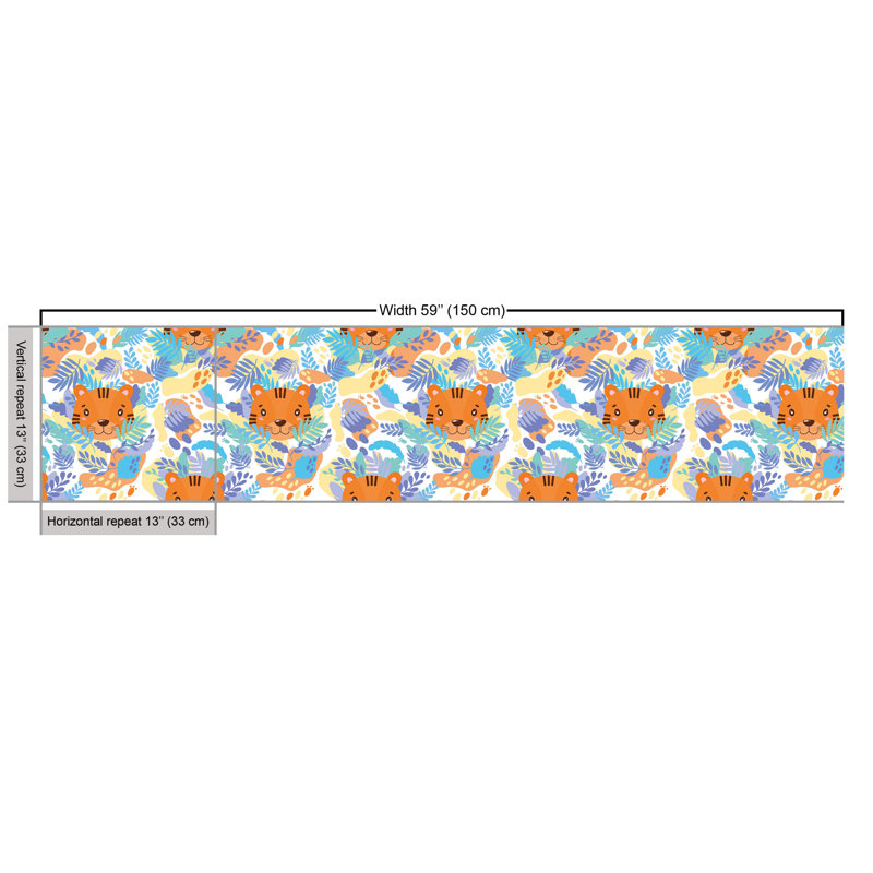 Chelle Tigers and Leafy Branches Multi-Purpose Fabric