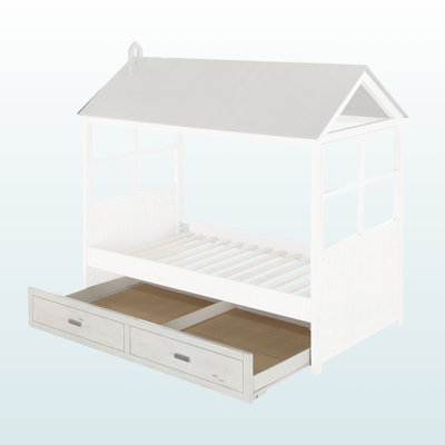 Lit gigogne simple Palisade - blanc vieilli