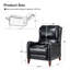 Fauteuil inclinable manuel en cuir véritable avec pattes en bois massif Beecher Traditional-529000380