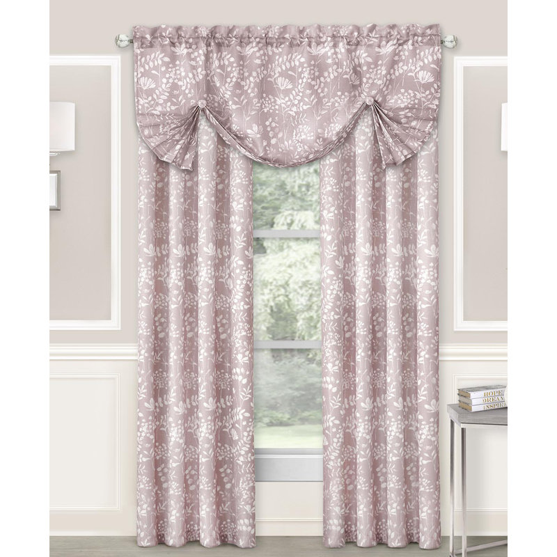 Pullen Semi Sheer Curtain Pair, 52"W x 84"L, Blush