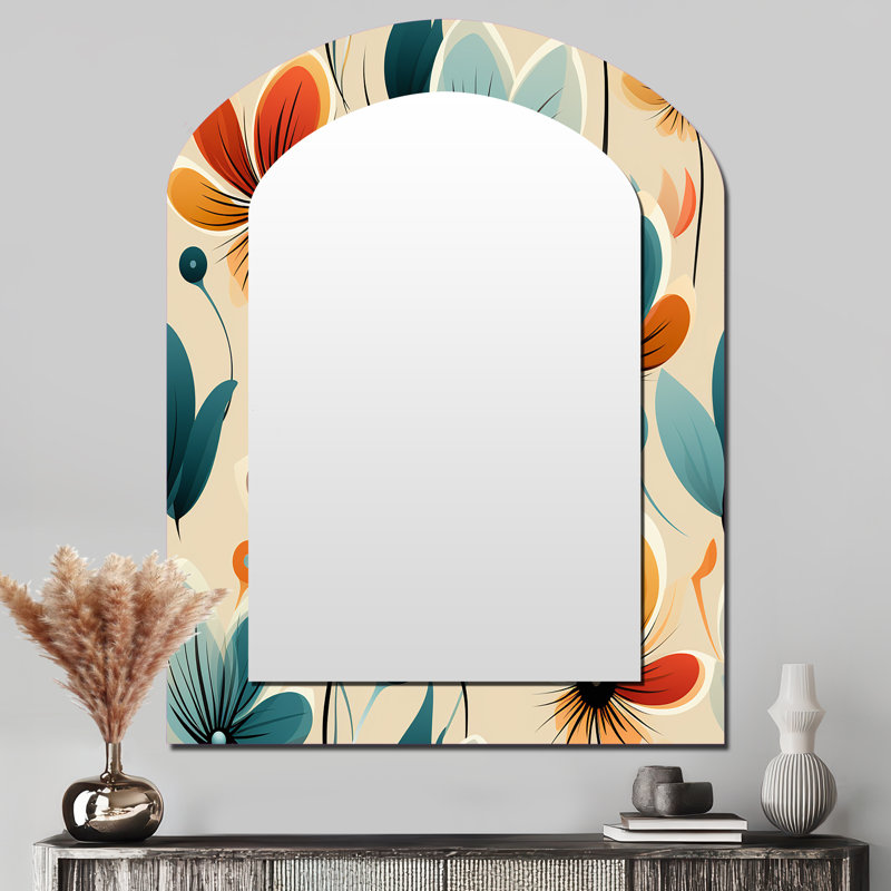 Midcentury Modern Revival - miroir mural asymétrique Midcentury, 43 po x 33 po
