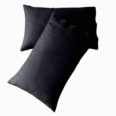 Black Diamond Luxe Pillowcase Set - Premium Brushed Microfiber 1800 Bedding - Wrinkle Resistant - 2 Standard Pillowcases - Luxury Sleep Essentials