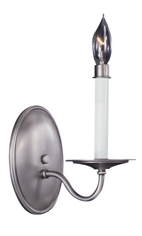 Lampe murale bougie 1 lumières Goetz, Étain satiné