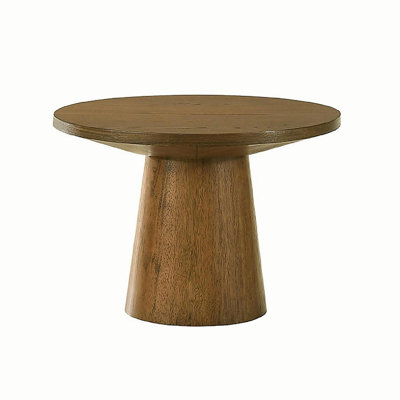 Table d'appoint 22 po. Table de bout moderne en bois avec base à piédestal, noyer