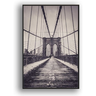 IDÉE4WALL, reproduction d'art sur toile encadrée pour le salon, la chambre à coucher, le pont de Brooklyn et la ville de New York