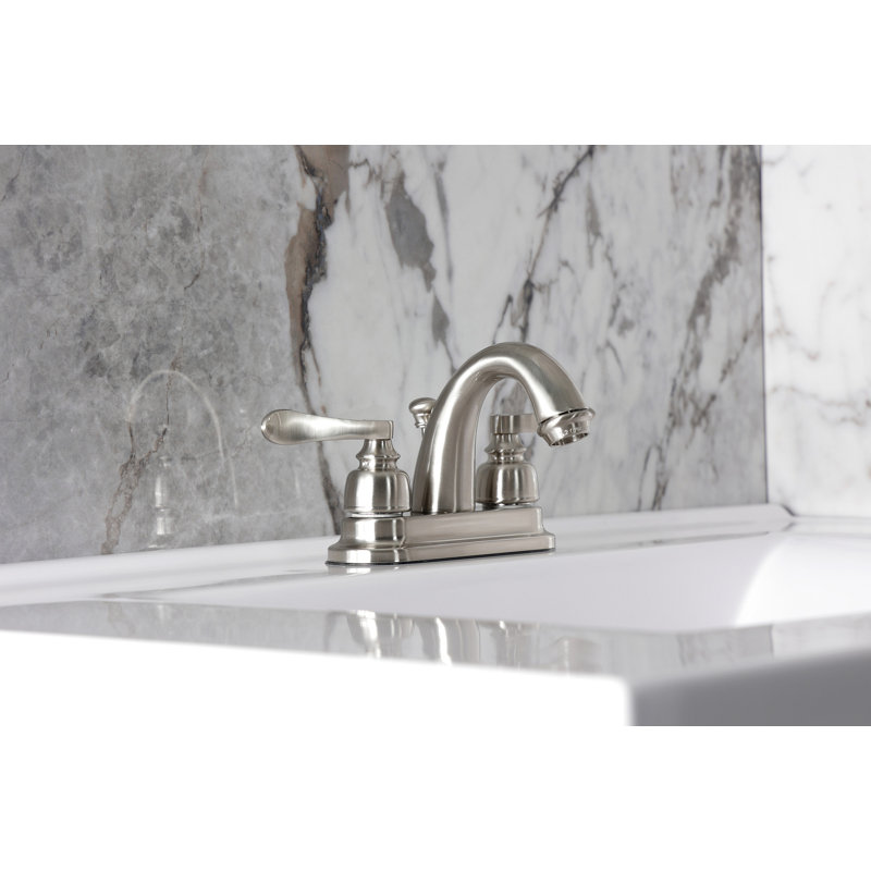 NuWave French Centerset Bathroom Faucet with Drain Assembly, Brushed Nickel