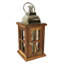 Lanterne moderne en bois 18 po avec poignée en métal argenté Sheesham