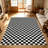 1PC Black and White Checkered area rugs for Living Room, Soft and Comfortable, Suitable for all seasons, easy-to-maintain, machine washable Indoor floor mat, Under Table Farmhouse suitable for dining table, bedroom, kitchen, entryway, home office,-1520589351