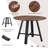Modern Minimalist Round Multifunctional Table: 42 - Inch Diameter, MDF Tabletop With Deep Wood Grain, Black Metal Legs, Dual - Purpose As Dining & Coffee Table, Ideal For Home And Office Settings, Combining Style And Practicality