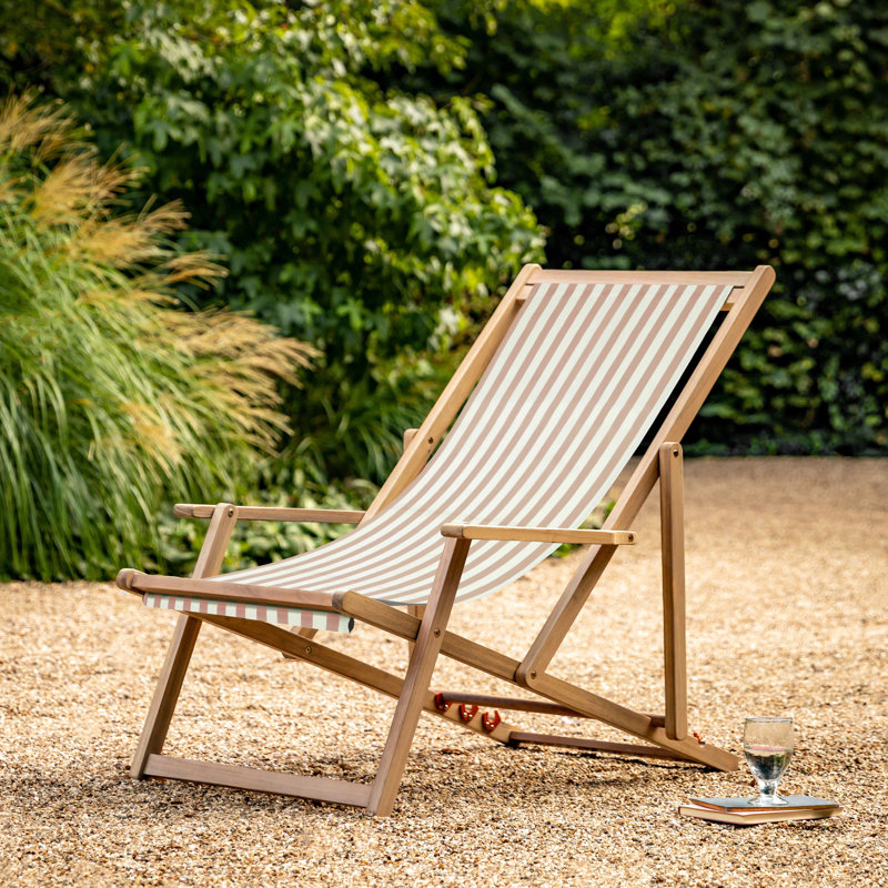 Creta Deck Chair Clay Stripe, Cream
