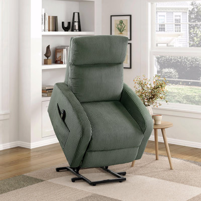 Contemporain avec fauteuil à fonction relevable et fonction inclinable 1pc Velours côtelé moelleux vert