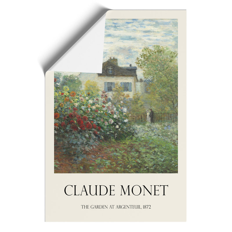 Garden In Argenteuil by Claude Monet - No Frame Painting, 59cm H x 42cm W x 0.1cm D