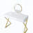 Coleen White & Gold Finish Vanity Desk with Mirror and Jewelry Tray