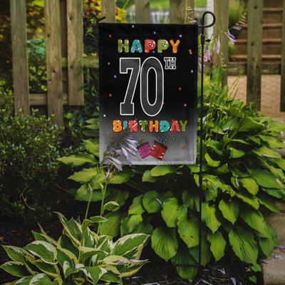 Double Sided 15'' H x 11'' W Polyester Birthday Garden Flag