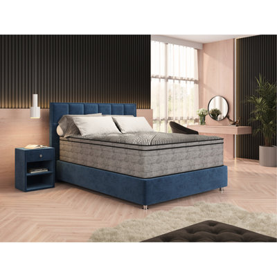 15" Twin Mattress - Pure Ice Ultra Serene. 2" With Copper, Gel, Silver, Graphite. Peaceful Night Perimeter Coils. Adjustable. Made In Delight. Silent Sleep Edge