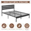 Ensemble de chambre à coucher Purtell de style industriel rustique : lit plateforme en métal avec tête de lit en bois et 2 tables de chevet assorties, sommier à lattes en acier robuste, aucun sommier à lattes requis, tables d'appoint avec tiroir de rangement-931717028-914033001