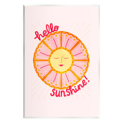 Art géométrique sur plaque «Hello Sunshine» par Glad You Here Co.