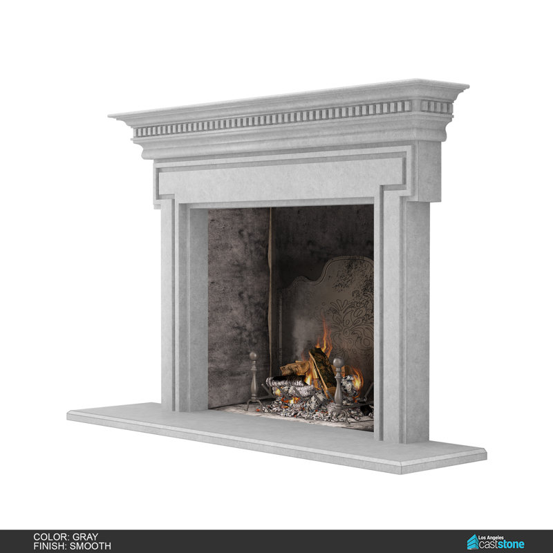 Saint Denis Fireplace Surround, Smooth Gray
