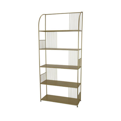 Présentoir à plantes, cadre en métal doré élégant de 71 pouces, 5 tablettes de rangement