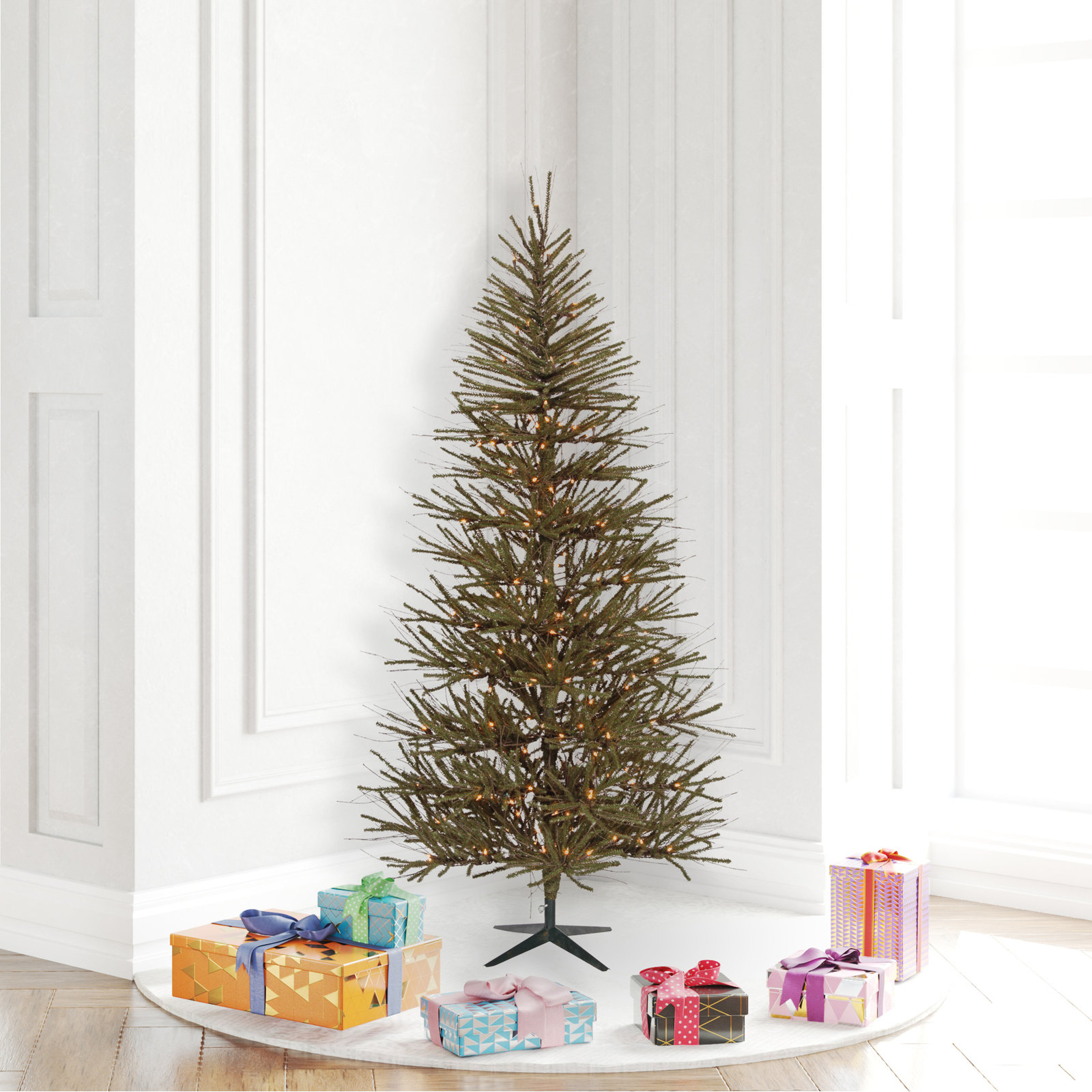 Vienna Twig 10' Pre-Lit Pine Christmas Tree, 4' H, Unlit
