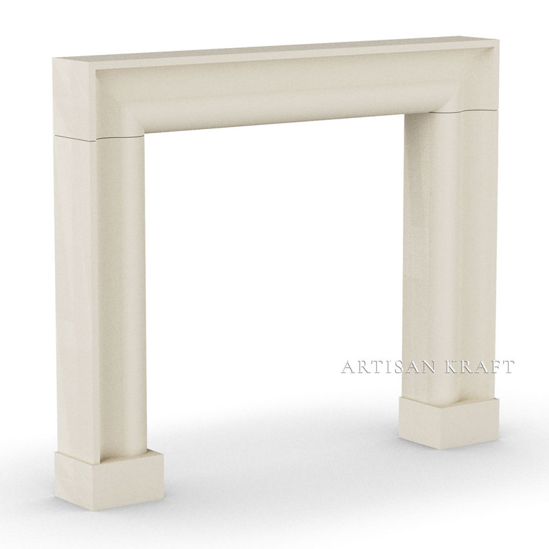 Encadrement de cheminée en pierre Park Bolection, 8 po x 60 po x 48 po, Beige