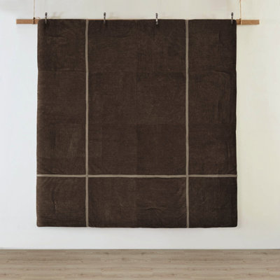Brown Corduroy King Comforter 7 Piece - Soft And Fluffy Texture Size Stylish